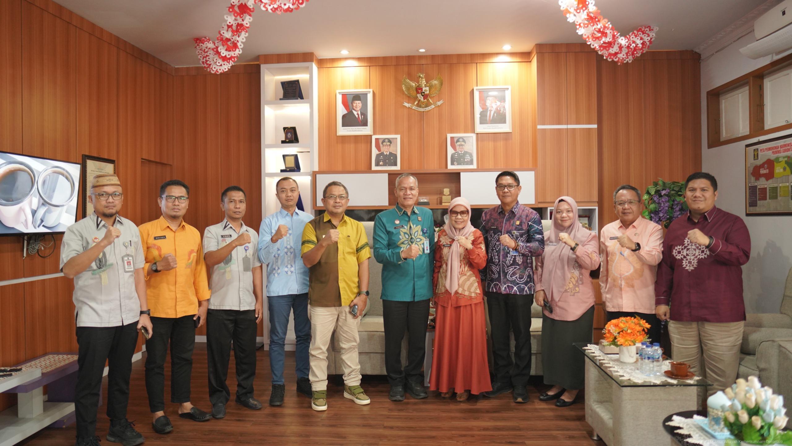Kemenkum Gorontalo dan Pemprov Gorontalo Harmonisasi Ranperda RPJMD 2025-2029
