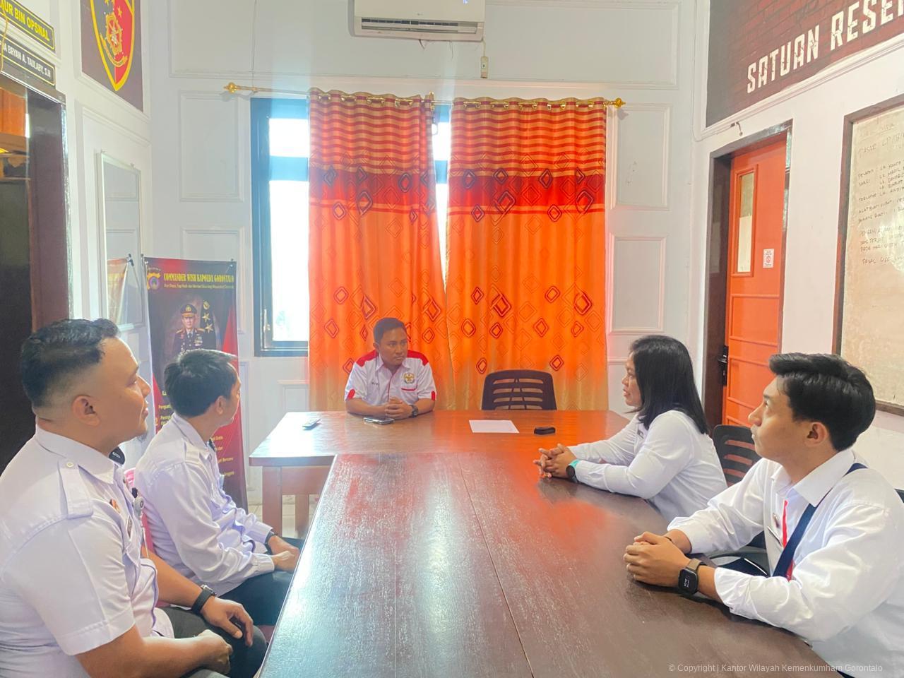 Peneguhan Komitmen Pengawasan KI, Kantor Wilayah Kementerian Hukum Gorontalo Bangun Koordinasi Bersama Polres Pohuwato