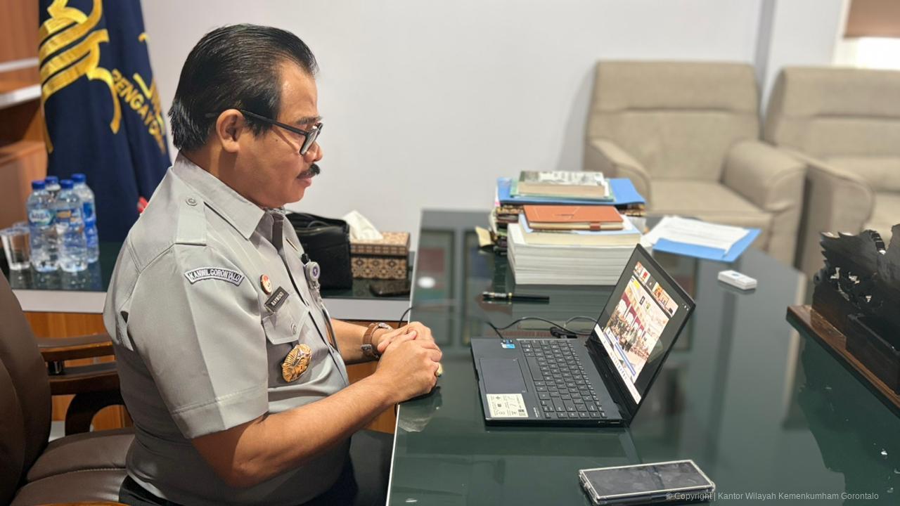 Kanwil Kemenkum Gorontalo Ikuti Peresmian Pos Bantuan Hukum Desa/Nagari/Kelurahan di Sumatera Barat Secara Virtual