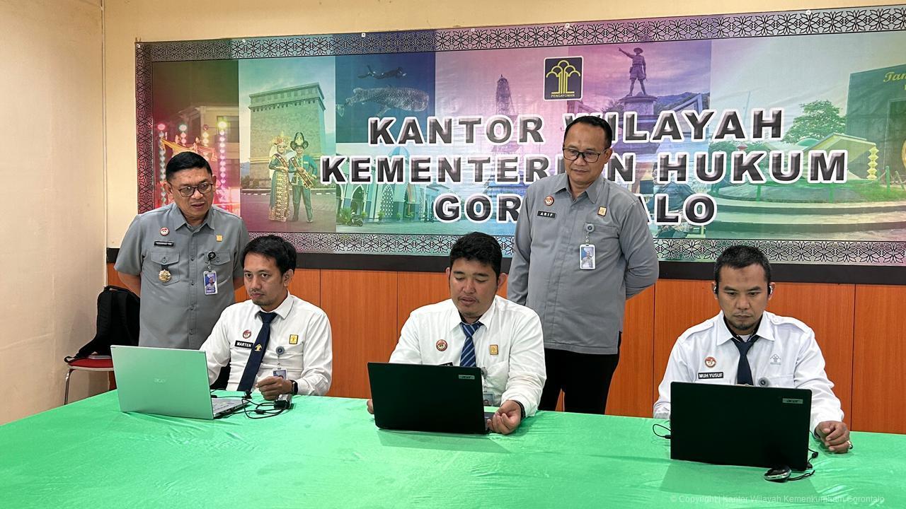 Tiga Pegawai Kanwil Kemenkum Gorontalo Ikuti Tes Tertulis Uji Kompetensi Teknis Jabatan Fungsional KI