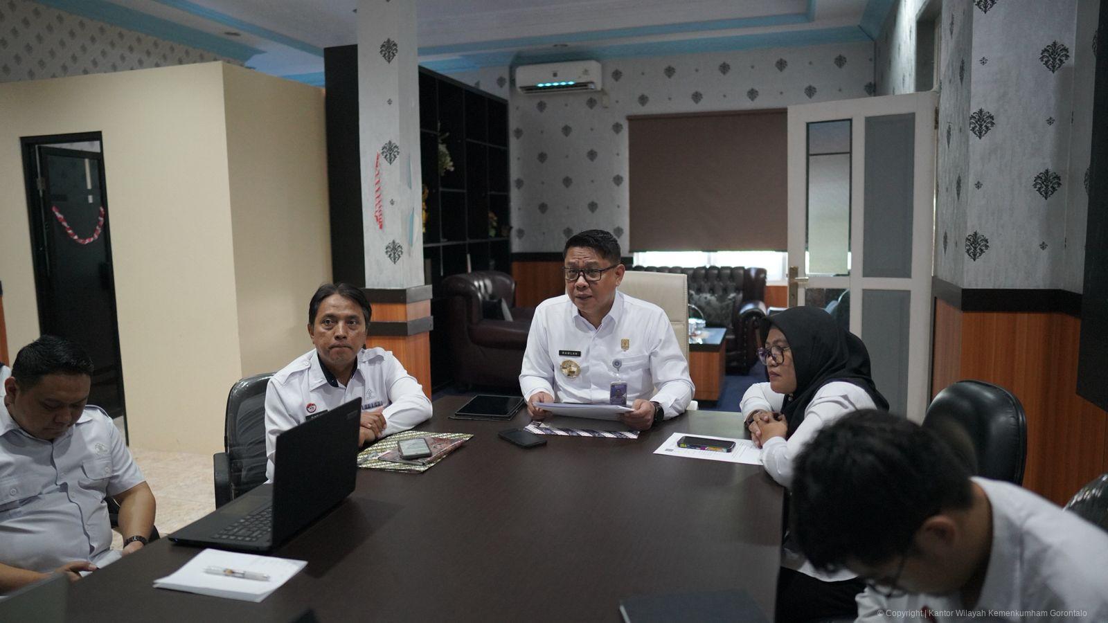 Rapat Percepatan Upload Data Dukung IRH 2026, Kanwil Kemenkum Gorontalo Dorong Kepatuhan Batas Waktu
