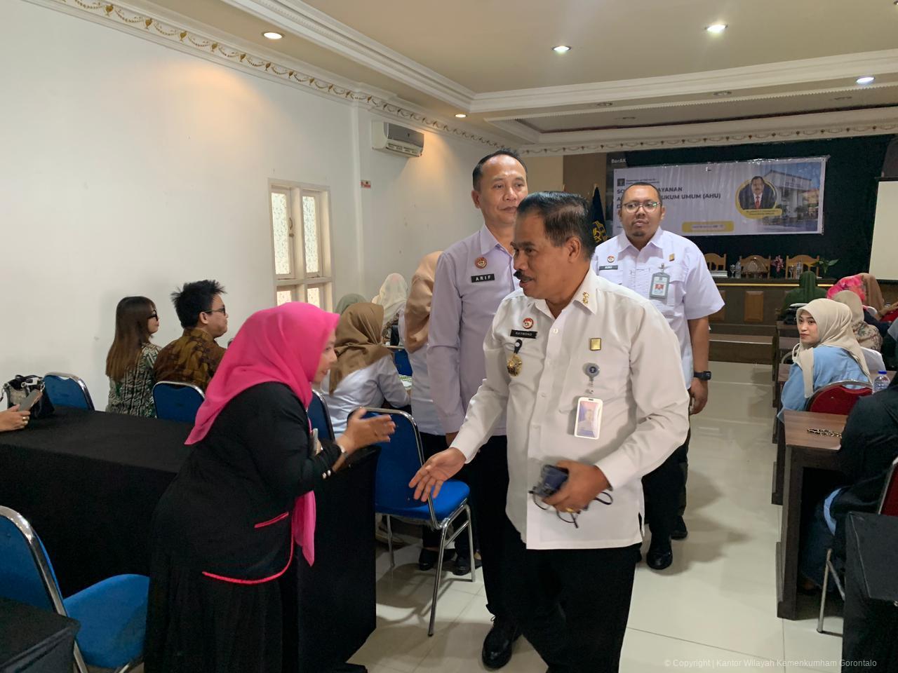 Tingkatkan Pemahaman Layanan AHU, Kemenkum Gorontalo Gelar Sosialisasi di Kabupaten Gorontalo