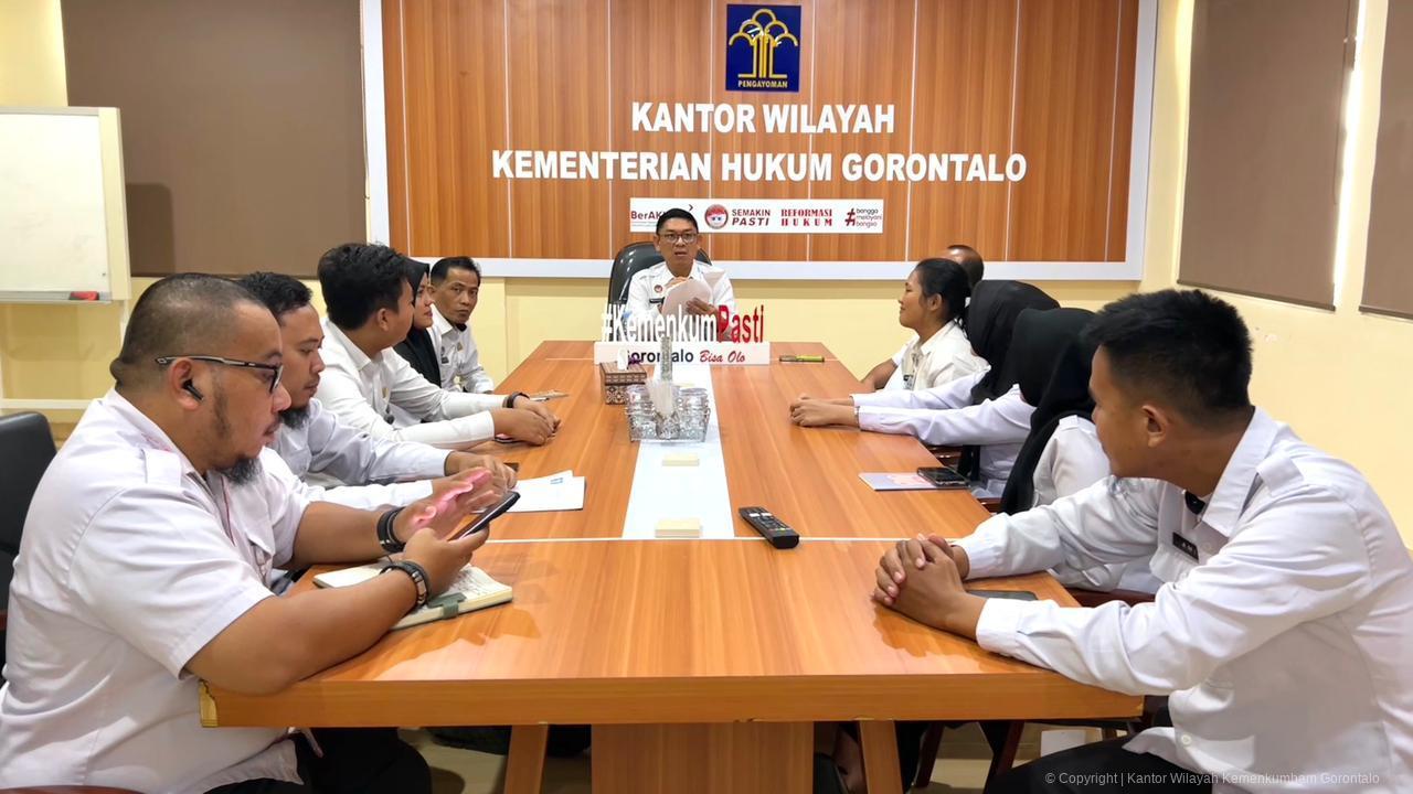 Menuju WBBM 2026, Kanwil Kemenkum Gorontalo Resmi Bentuk Tim Seleksi Zona Integritas